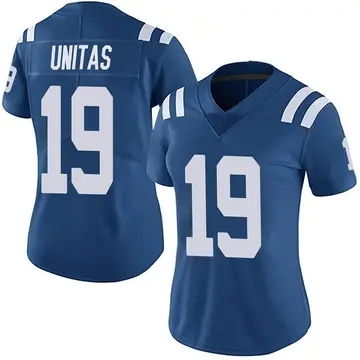 Nike Johnny Unitas Women's Limited Indianapolis Colts Royal Team Color Vapor Untouchable Jersey