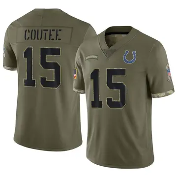 Nike Keke Coutee Men's Limited Indianapolis Colts Olive 2022 Salute To Service Jersey