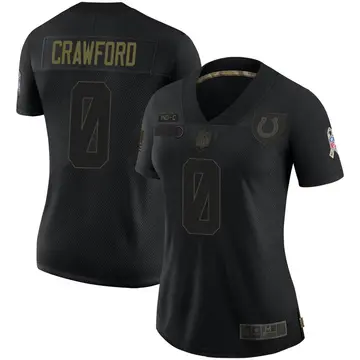 Nike Kekoa Crawford Women's Limited Indianapolis Colts Black 2020 Salute To Service Jersey