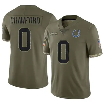 Nike Kekoa Crawford Youth Limited Indianapolis Colts Olive 2022 Salute To Service Jersey