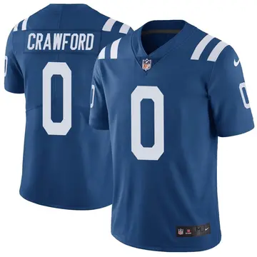 Nike Kekoa Crawford Youth Limited Indianapolis Colts Royal Color Rush Vapor Untouchable Jersey
