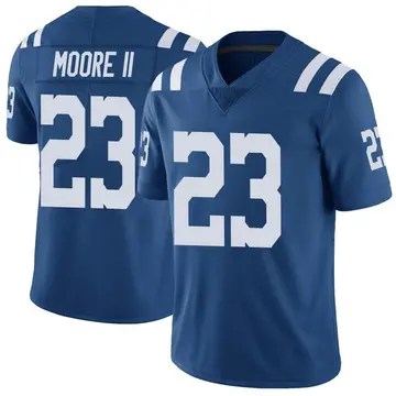 Nike Kenny Moore II Men's Limited Indianapolis Colts Royal Color Rush Vapor Untouchable Jersey