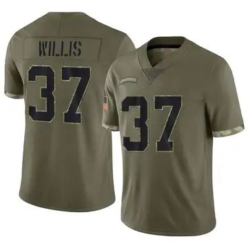 Nike Khari Willis Men's Limited Indianapolis Colts Olive 2022 Salute To Service Jersey