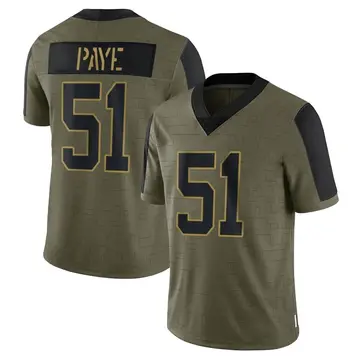 Nike Kwity Paye Men's Limited Indianapolis Colts Olive 2021 Salute To Service Jersey