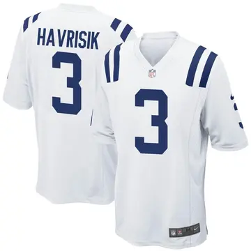 Nike Lucas Havrisik Men's Game Indianapolis Colts White Jersey