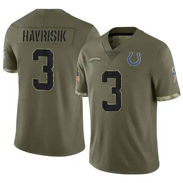 Nike Lucas Havrisik Men's Limited Indianapolis Colts Olive 2022 Salute To Service Jersey