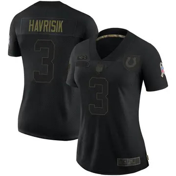 Nike Lucas Havrisik Women's Limited Indianapolis Colts Black 2020 Salute To Service Jersey