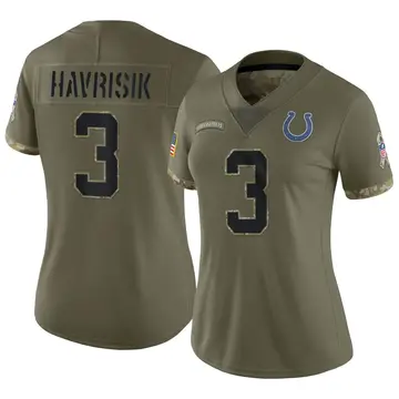 Nike Lucas Havrisik Women's Limited Indianapolis Colts Olive 2022 Salute To Service Jersey