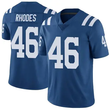 Nike Luke Rhodes Men's Limited Indianapolis Colts Royal Color Rush Vapor Untouchable Jersey