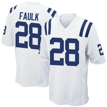 Nike Marshall Faulk Men's Game Indianapolis Colts White Jersey