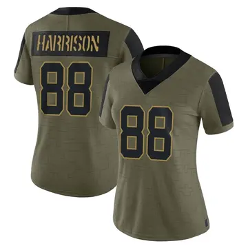 Nike Marvin Harrison Women's Limited Indianapolis Colts Olive 2021 Salute To Service Jersey