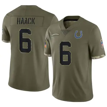 Nike Matt Haack Men's Limited Indianapolis Colts Olive 2022 Salute To Service Jersey