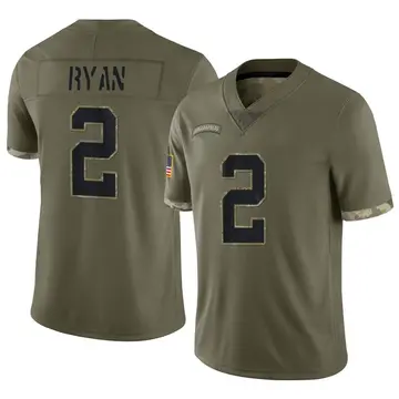 Nike Matt Ryan Men's Limited Indianapolis Colts Olive 2022 Salute To Service Jersey