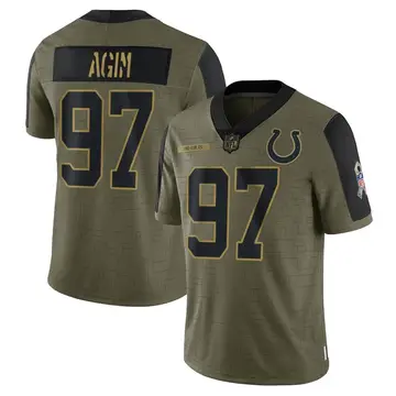Nike McTelvin Agim Youth Limited Indianapolis Colts Olive 2021 Salute To Service Jersey