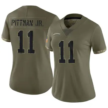 Nike Michael Pittman Jr. Women's Limited Indianapolis Colts Olive 2022 Salute To Service Jersey