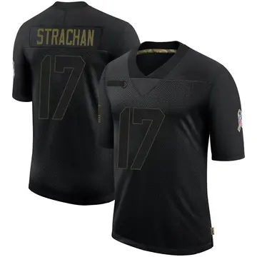 Nike Mike Strachan Men's Limited Indianapolis Colts Black 2020 Salute To Service Jersey