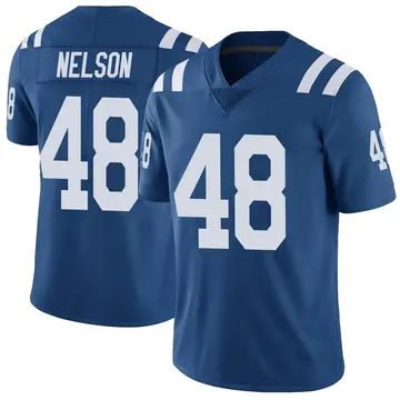 Nike Nick Nelson Youth Limited Indianapolis Colts Royal Color Rush Vapor Untouchable Jersey