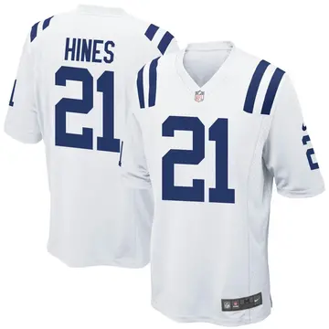 Nike Nyheim Hines Men's Game Indianapolis Colts White Jersey