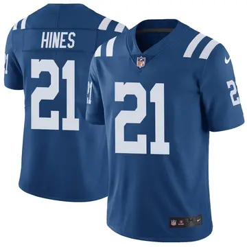 Nike Nyheim Hines Men's Limited Indianapolis Colts Royal Color Rush Vapor Untouchable Jersey