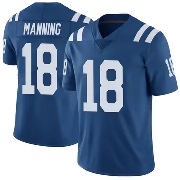 Nike Peyton Manning Men's Limited Indianapolis Colts Royal Color Rush Vapor Untouchable Jersey