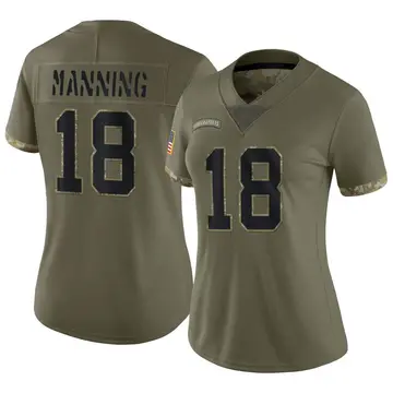 Nike Peyton Manning Women's Limited Indianapolis Colts Olive 2022 Salute To Service Jersey