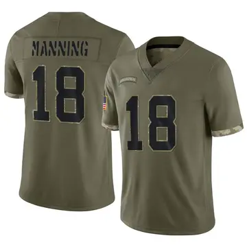 Nike Peyton Manning Youth Limited Indianapolis Colts Olive 2022 Salute To Service Jersey