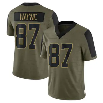 Nike Reggie Wayne Men's Limited Indianapolis Colts Olive 2021 Salute To Service Jersey