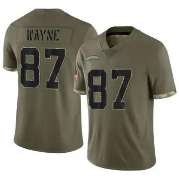 Nike Reggie Wayne Men's Limited Indianapolis Colts Olive 2022 Salute To Service Jersey