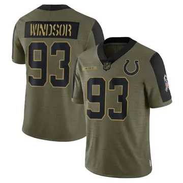 Nike Rob Windsor Youth Limited Indianapolis Colts Olive 2021 Salute To Service Jersey