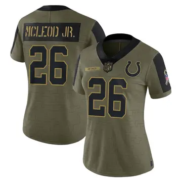 Nike Rodney McLeod Jr. Women's Limited Indianapolis Colts Olive 2021 Salute To Service Jersey