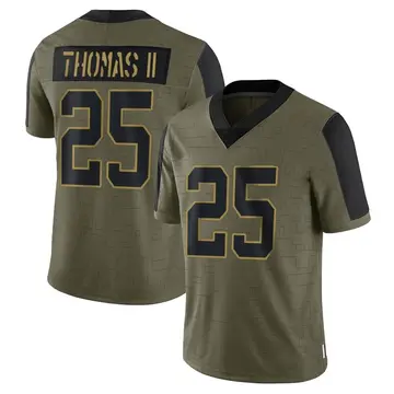 Nike Rodney Thomas II Men's Limited Indianapolis Colts Olive 2021 Salute To Service Jersey