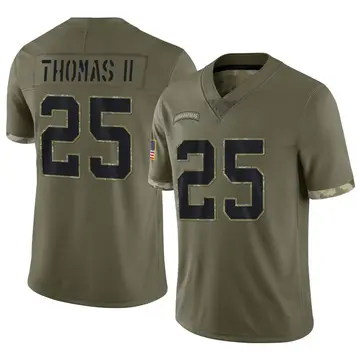 Nike Rodney Thomas II Youth Limited Indianapolis Colts Olive 2022 Salute To Service Jersey