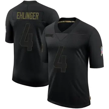 Nike Sam Ehlinger Men's Limited Indianapolis Colts Black 2020 Salute To Service Jersey