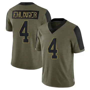 Nike Sam Ehlinger Youth Limited Indianapolis Colts Olive 2021 Salute To Service Jersey