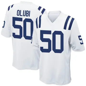 Nike Segun Olubi Men's Game Indianapolis Colts White Jersey