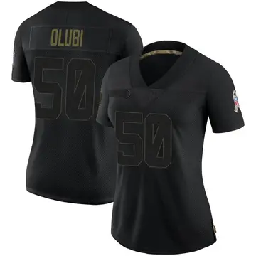 Nike Segun Olubi Women's Limited Indianapolis Colts Black 2020 Salute To Service Jersey