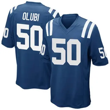 Nike Segun Olubi Youth Game Indianapolis Colts Royal Blue Team Color Jersey