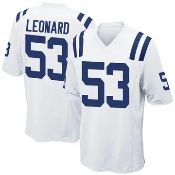 Nike Shaquille Leonard Men's Game Indianapolis Colts White Jersey