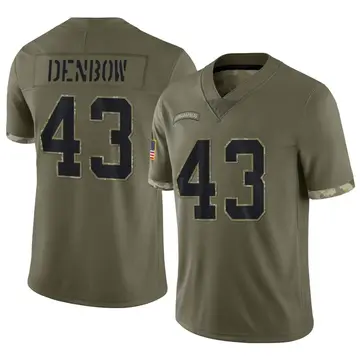 Nike Trevor Denbow Men's Limited Indianapolis Colts Olive 2022 Salute To Service Jersey