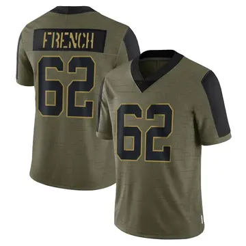 Nike Wesley French Men's Limited Indianapolis Colts Olive 2021 Salute To Service Jersey